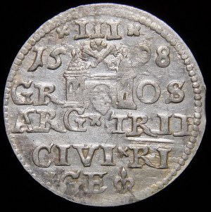 Zygmunt III Waza, Trojak 1598, Ryga - D : G