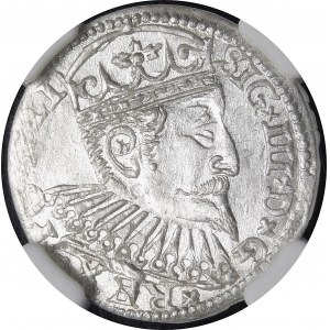 Zygmunt III Waza, Trojak 1600, Ryga - D x G - rzadszy i piękny