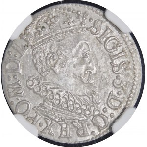 Sigismund III Vasa, Trojak 1619, Riga - enge, röhrenförmige Öffnung - selten und schön