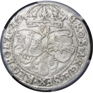 Sigismund III Vasa, Sixpence 1626, Krakau - Półkozic, POL - seltener und schön