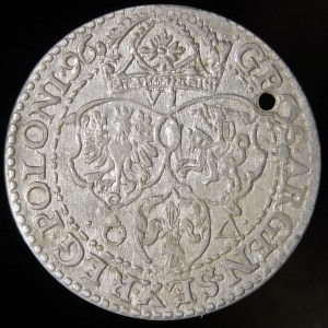 Zygmunt III Waza, Szóstak 1596, Malbork - mała głowa z dziurką