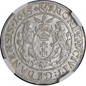 Sigismund III Vasa, Ort 1615, Gdansk - wide orifice, rosette