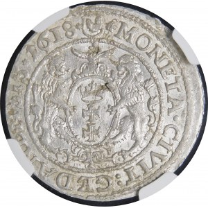 Sigismund III Vasa, Ort 1618, Danzig - Ahornblatt - selten