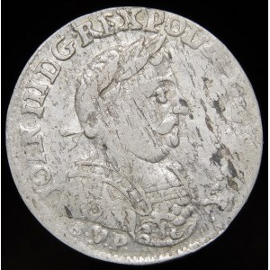 Johannes III. Sobieski, Sixpence 1684 SVP, Bromberg - selten