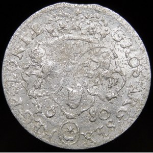 Jan III Sobieski, Sixpence 1680 TLB/C, Krakau - seltener