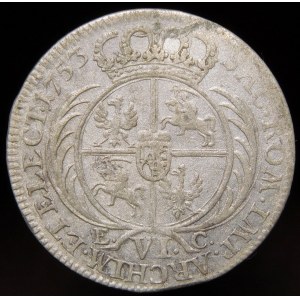 August III Sas, Sixpence 1753 EC, Leipzig - denomination VI - rare
