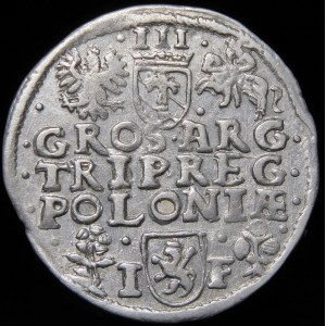 Sigismund III. Wasa, Trojak 1596, Wschowa - flache Krone, Blumen - POLONIÆ