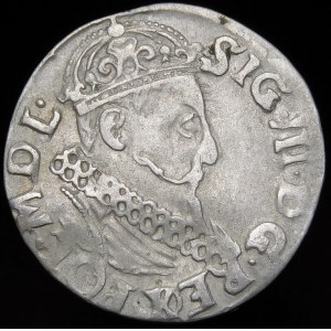Sigismund III Vasa, Trojak 1621, Krakow - REX/G punch - rare