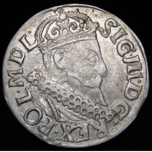 Sigismund III Vasa, Trojak 1621, Krakow - POL/NONI punch - rare