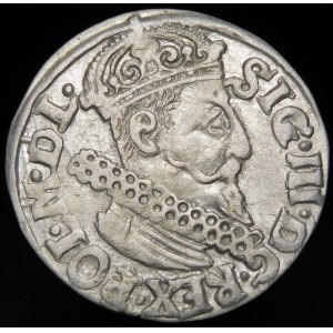 Zygmunt III Waza, Trojak 1622, Kraków - przebitka daty 16/222 - rzadki
