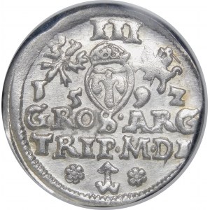 Zygmunt III Waza, Trojak 1592, Wilno - Chalecki z rozetami po bokach, SIG