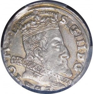 Zygmunt III Waza, Trojak 1597, Wilno - kryza rurkowata