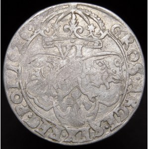 Sigismund III Vasa, Sixpence 1626, Krakau - gespiegeltes D - selten