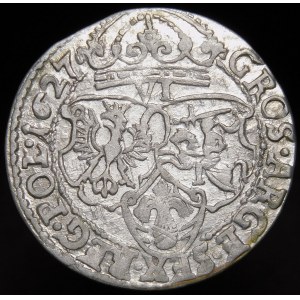 Sigismund III. Vasa, Sixpence 1627, Krakau - Półkozic - schön