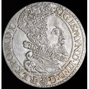 Zygmunt III Waza, Szóstak 1596, Malbork - duża głowa - b. rzadki