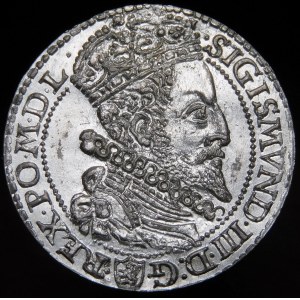 Zygmunt III Waza, Szóstak 1596, Malbork - duża głowa - wyśmienity i b. rzadki