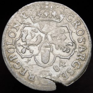 Jan III Sobieski, Szóstak 1684 SVP, Bydgoszcz - w płaszczu - rzadki