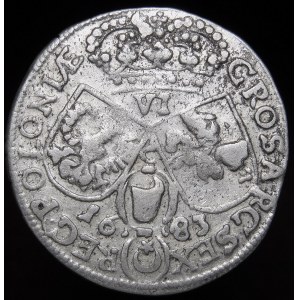 John III Sobieski, the Sixpence of 1683, Krakow - wearing a crown