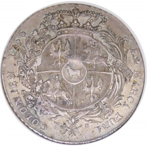Stanislaw August Poniatowski, Thaler 1766 FS, Warsaw - armorer - variety
