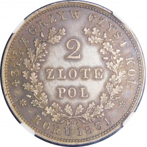 November Uprising, 2 zloty 1831 - ZLOTE - very rare