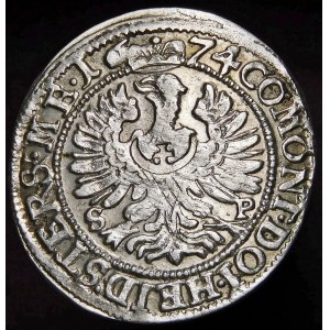 Śląsk - Księstwo oleśnickie, Sylwiusz Fryderyk, 3 krajcary 1674 SP, Oleśnica