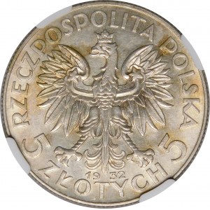 5 złotych Głowa Kobiety 1932 ZZM Warszawa - BARDZO RZADKA