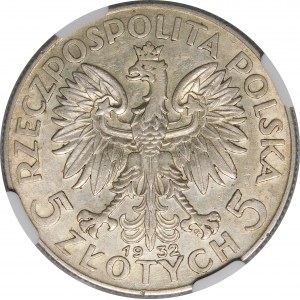 5 gold Frauenkopf 1932 ZZM Warschau