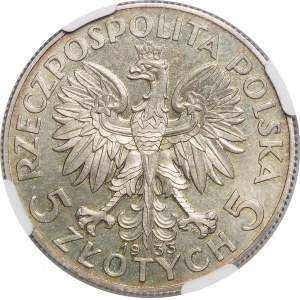 Próba 5 złotych Głowa Kobiety 1933 - WYJĄTKOWA