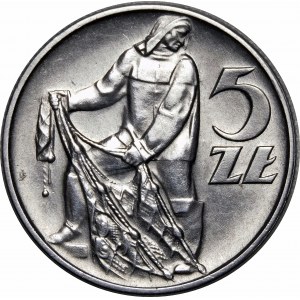 5 złotych Rybak 1958 - wąska ósemka