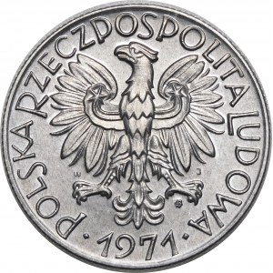 5 złotych Rybak 1971 - PROOF LIKE - EFEKT LUSTRZANKI - RZADKA
