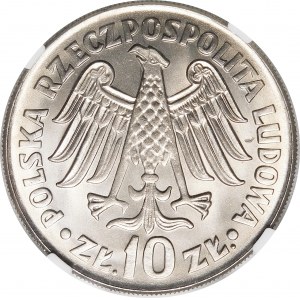 10 Zloty Kasimir der Große 1964 - Relief-Inschriften