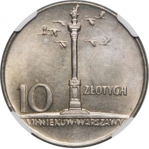 10 zloty Sigismund's Column 1966 - Small column - RARE.