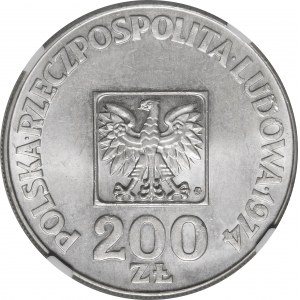 200 zloty XXX YEARS OF PRL 1974 - ODWROTKA - RARE