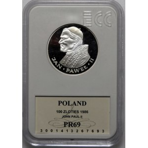 100 złotych Jan Paweł II 1986