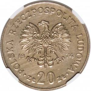 Próba 20 złotych Marceli Nowotko 1974 - MIEDZIONIKIEL