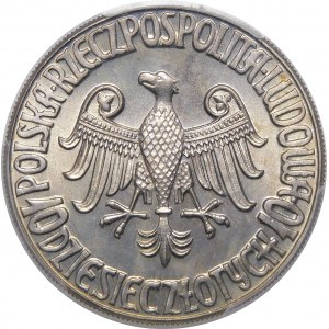 Versuch 10 Zloty Kasimir der Große 1964 - Kupfernickel - OHNE PRÓBA-NAMEN