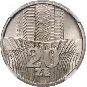 Próba 20 złotych Wieżowiec i Kłosy 1973 - miedzionikiel
