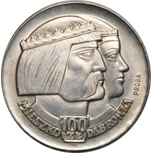 Próba 100 złotych Mieszko i Dąbrówka 1966 - srebro