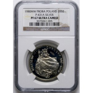 Próba 200 złotych Bolesław Chrobry 1980 - srebro