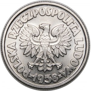 PRÓBA NIKIEL 5 ZŁOTYCH 1958 Waryński