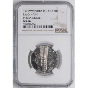 PRÓBA NIKIEL 10 złotych 1971 FAO