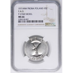 PRÓBA NIKIEL 10 złotych 1971 FAO Fiat Panis