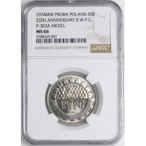 PRÓBA NIKIEL 20 złotych 1974 XXX LAT RWPG