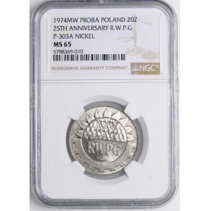PROBE Nickel 20 gold 1974 XXX JAHRE DES COMECON