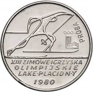 PRÓBA NIKIEL 2000 złotych 1980, XIII Zimowe IO Lake Placid - biegacz