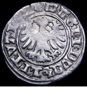 Alexander Jagiellonian, Vilnius half-penny - Gothic - 4th issue - 6 feathers - very rare.