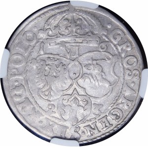 Sigismund III Vasa, Sixpence 1623, Cracow - date split, Saxon in shield - rarer