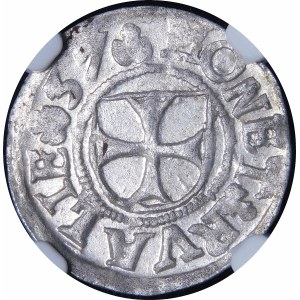 Inflanty - Zakon Kawalerów Mieczowych, Hermann Brüggenei-Hasenkamp, Szeląg 1537, Rewal - piękny