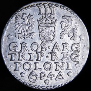 Zygmunt III Waza, Trojak 1594, Malbork - pierścień zamknięty