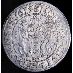 Sigismund III Vasa, Ort 1615, Gdansk - narrow orifice, dot over pawn